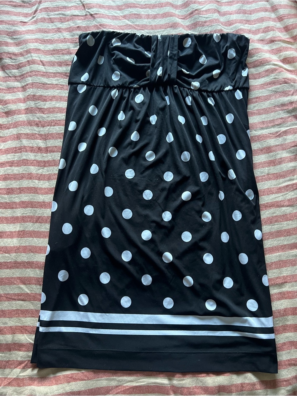 Y2K Black Strapless Polka Dot Dress or cover up with White Dots